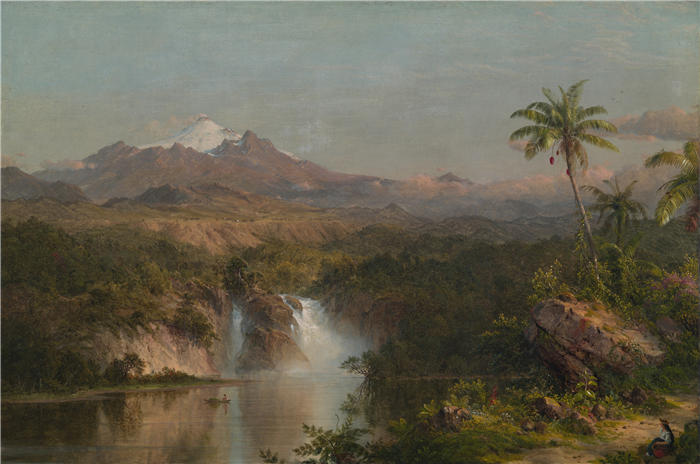 弗雷德里克·埃德温·丘奇(Frederic Edwin Church,美国画家)高清作品-《科托帕希景观(1857 年)》