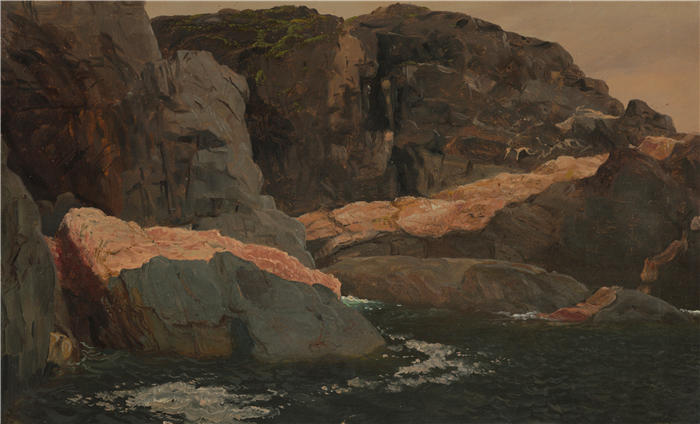 弗雷德里克·埃德温·丘奇(Frederic Edwin Church,美国画家)高清作品-《拉布拉多,大岛,战港(1859)》