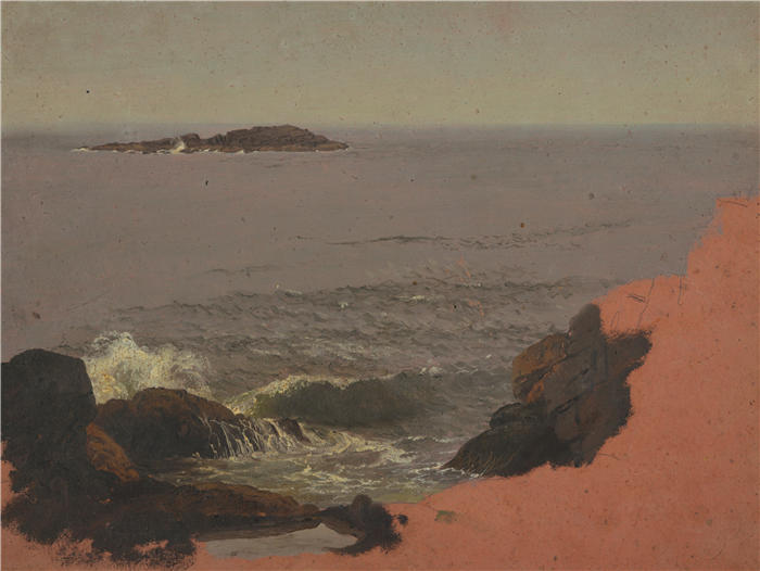 弗雷德里克·埃德温·丘奇(Frederic Edwin Church,美国画家)高清作品-《缅因州海岸 (1845–48)》