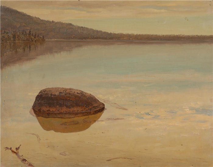 弗雷德里克·埃德温·丘奇(Frederic Edwin Church,美国画家)高清作品-《卡塔丁湖 (1870–80)》