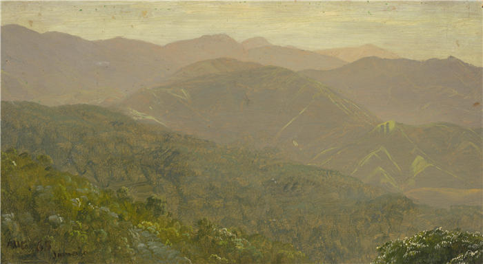 弗雷德里克·埃德温·丘奇（Frederic Edwin Church，美国画家）高清作品-《山景 (1865)》