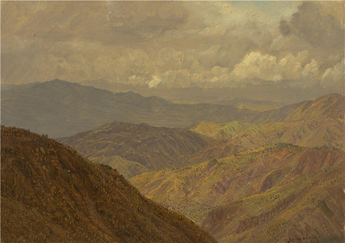 弗雷德里克·埃德温·丘奇(Frederic Edwin Church,美国画家)高清作品-《山地景观 II (1865)》
