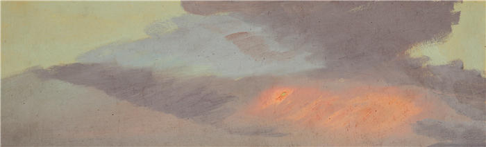 弗雷德里克·埃德温·丘奇（Frederic Edwin Church，美国画家）高清作品-《日落云研究（约 1880 年）》