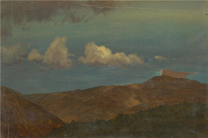 弗雷德里克·埃德温·丘奇(Frederic Edwin Church,美国画家)高清作品-《丘陵景观 (1865) (1)》