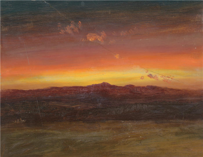 弗雷德里克·埃德温·丘奇(Frederic Edwin Church,美国画家)高清作品-《日落 (1860–70)》