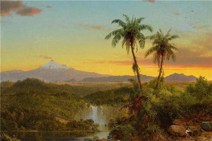 弗雷德里克·埃德温·丘奇(Frederic Edwin Church,美国画家)高清作品-《南美风景 (1857)》