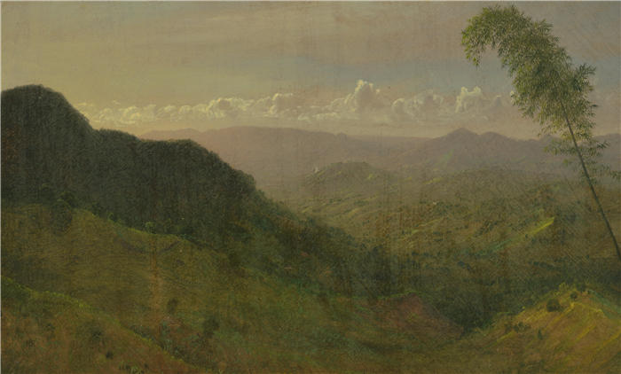 弗雷德里克·埃德温·丘奇(Frederic Edwin Church,美国画家)高清作品-《丘陵景观 (1865)》