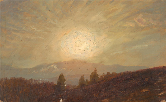 弗雷德里克·埃德温·丘奇(Frederic Edwin Church,美国画家)高清作品-《日落 (1855–65)》