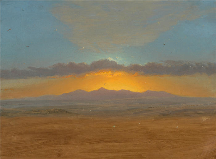 弗雷德里克·埃德温·丘奇(Frederic Edwin Church,美国画家)高清作品-《日落 (1865–66)》