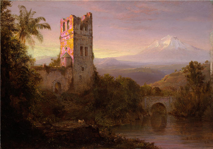 弗雷德里克·埃德温·丘奇(Frederic Edwin Church,美国画家)高清作品-《钦博拉索火山 (1884)》