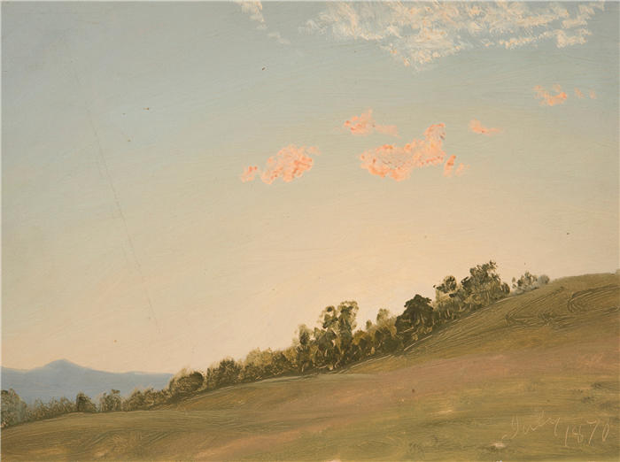 弗雷德里克·埃德温·丘奇(Frederic Edwin Church,美国画家)高清作品-《纽约哈德逊山坡 (1870)》