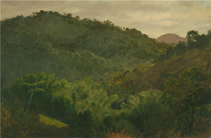 弗雷德里克·埃德温·丘奇(Frederic Edwin Church,美国画家)高清作品-《牙买加风景,西印度群岛(1865 年)》