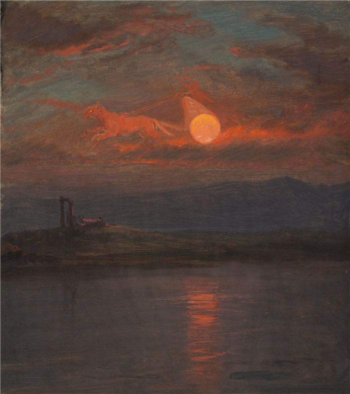 弗雷德里克·埃德温·丘奇（Frederic Edwin Church，美国画家）高清作品-《太阳幻想战车（可能是 1868-69 年）》