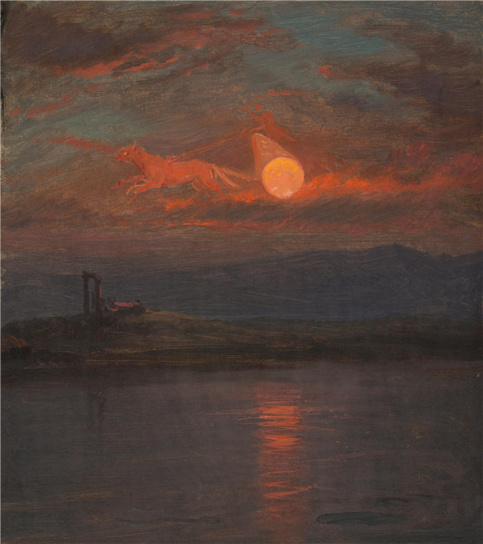 弗雷德里克·埃德温·丘奇(Frederic Edwin Church,美国画家)高清作品-《太阳幻想战车(可能是 1868-69 年)》