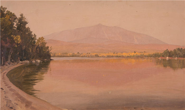 弗雷德里克·埃德温·丘奇（Frederic Edwin Church，美国画家）高清作品-《托格池塘的卡塔丁山（1878 年） (1)》