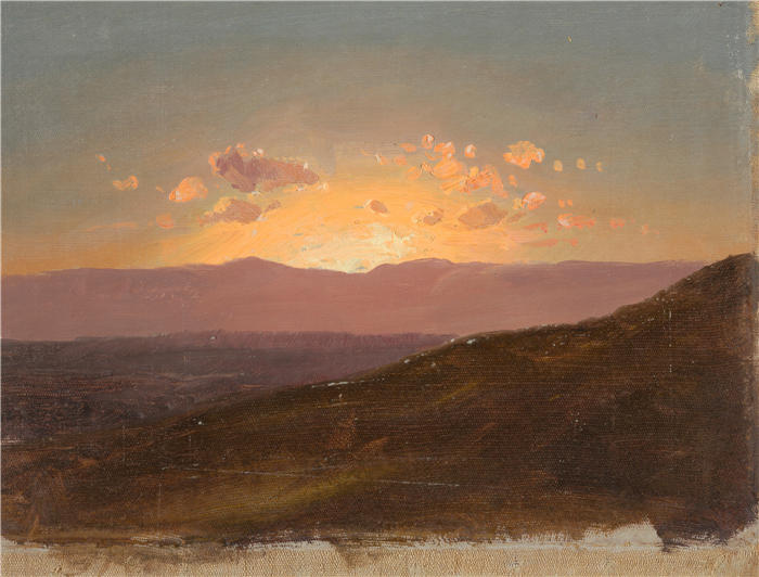 弗雷德里克·埃德温·丘奇(Frederic Edwin Church,美国画家)高清作品-《眺望哈德逊河谷(1867 年)》