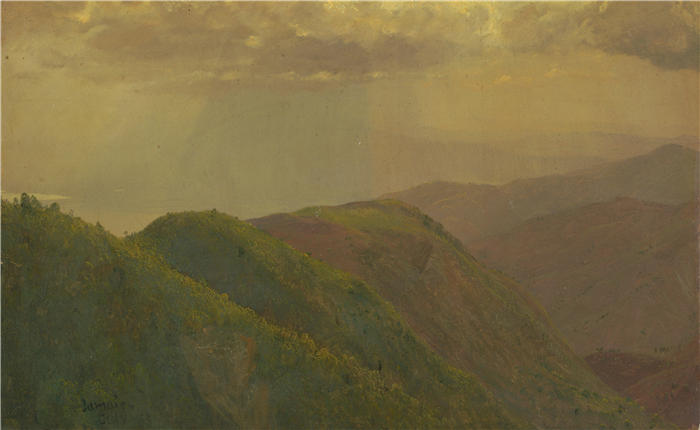 弗雷德里克·埃德温·丘奇（Frederic Edwin Church，美国画家）高清作品-《牙买加风景，西印度群岛（1865 年）(1) (1)》