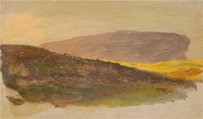 弗雷德里克·埃德温·丘奇（Frederic Edwin Church，美国画家）高清作品-《山坡 (1870–80)》