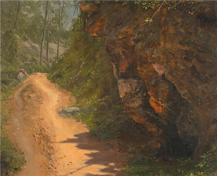弗雷德里克·埃德温·丘奇（Frederic Edwin Church，美国画家）高清作品-《牙买加林地小径（1865 年）》
