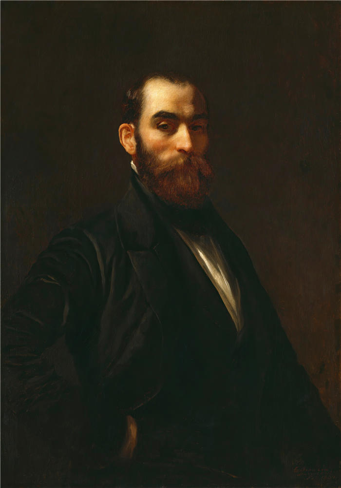 伊士曼·约翰逊（Eastman Johnson，美国画家）高清作品-《沃辛顿·惠特里奇 (1854)》
