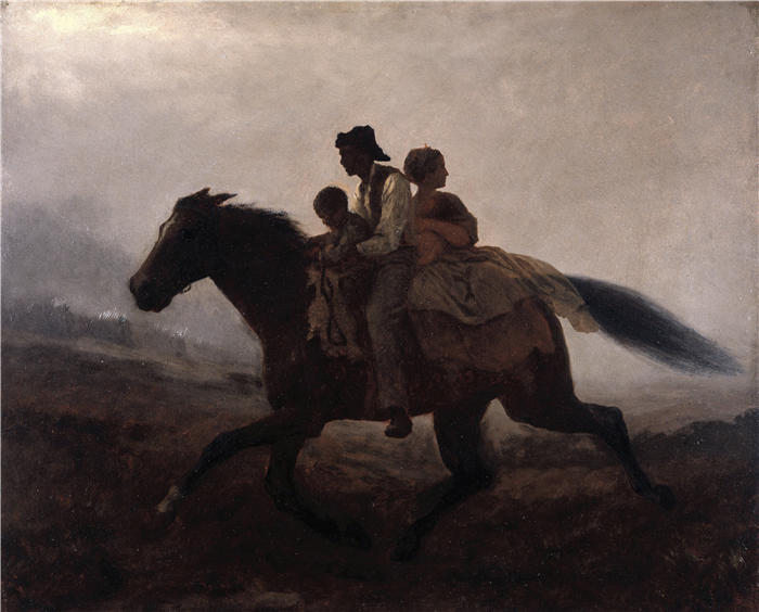 伊士曼·约翰逊（Eastman Johnson，美国画家）高清作品-《自由之旅（约 1862 年）》