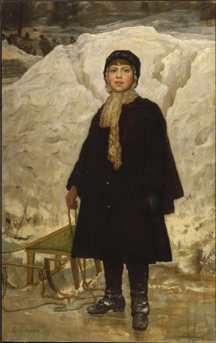 伊士曼·约翰逊（Eastman Johnson，美国画家）高清作品-《一个孩子的肖像》