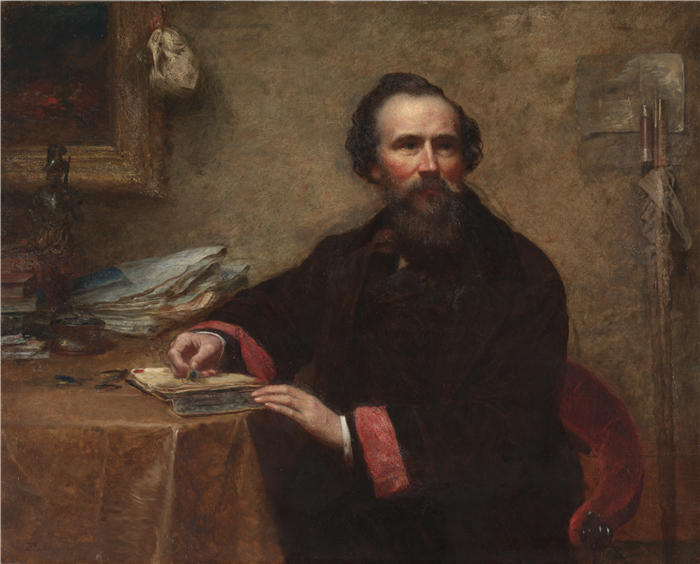 伊士曼·约翰逊（Eastman Johnson，美国画家）高清作品-《Genio C. Scott 的肖像（1859 年）》