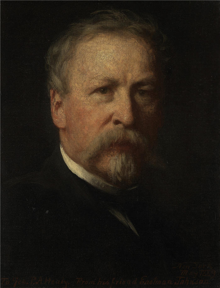 伊士曼·约翰逊（Eastman Johnson，美国画家）高清作品-《自画像（1889）》