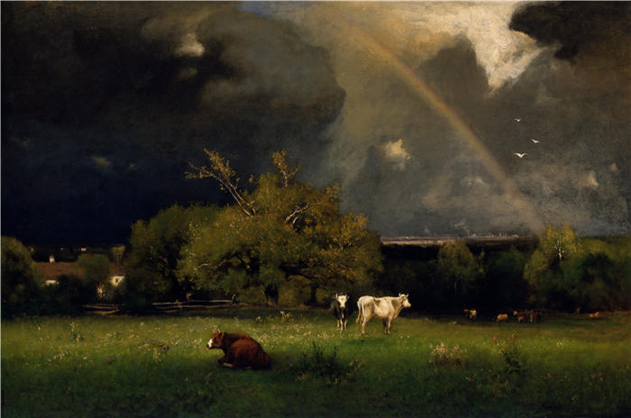 乔治·英尼斯 (George Inness，美国画家)高清油画作品-《彩虹》