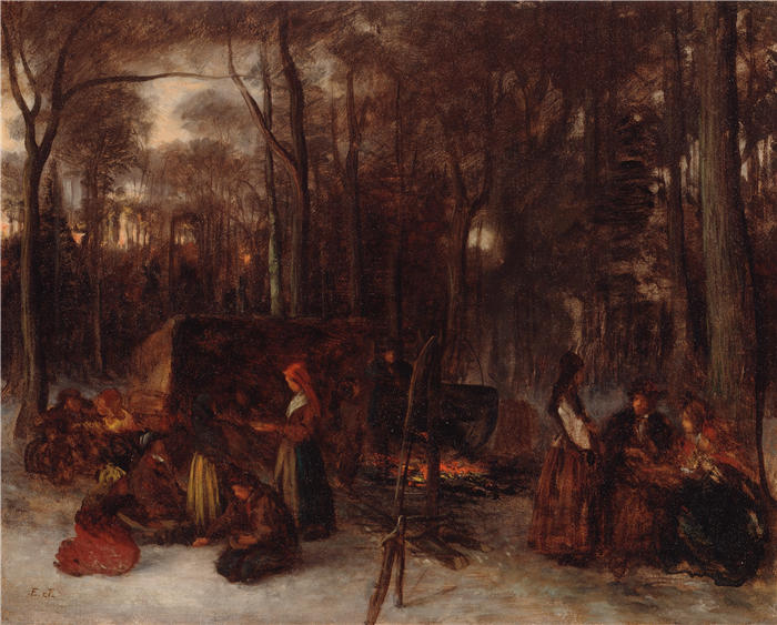 伊士曼·约翰逊（Eastman Johnson，美国画家）高清作品-《品尝糖（约 1861-1866 年）》