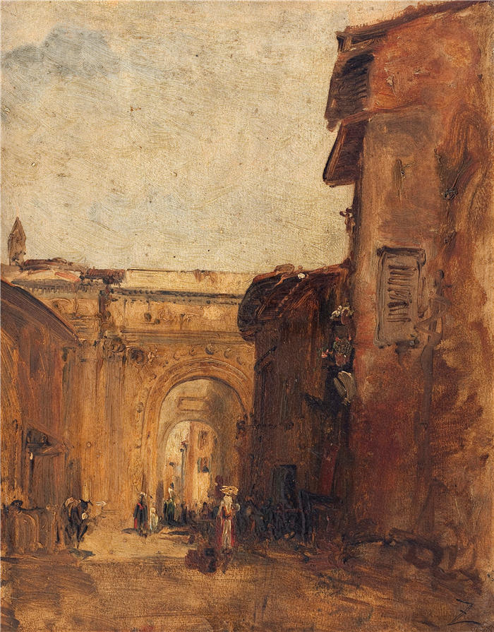 费利克斯·齐姆（Félix Ziem，法国画家）高清作品-《佛罗伦萨 (1846-1847)》