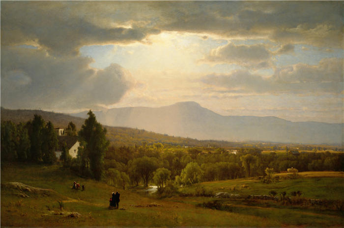 乔治·英尼斯 (George Inness，美国画家)高清油画作品-《卡茨基尔山脉 (1870)》