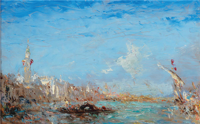 费利克斯·齐姆（Félix Ziem，法国画家）高清作品-《大运河》