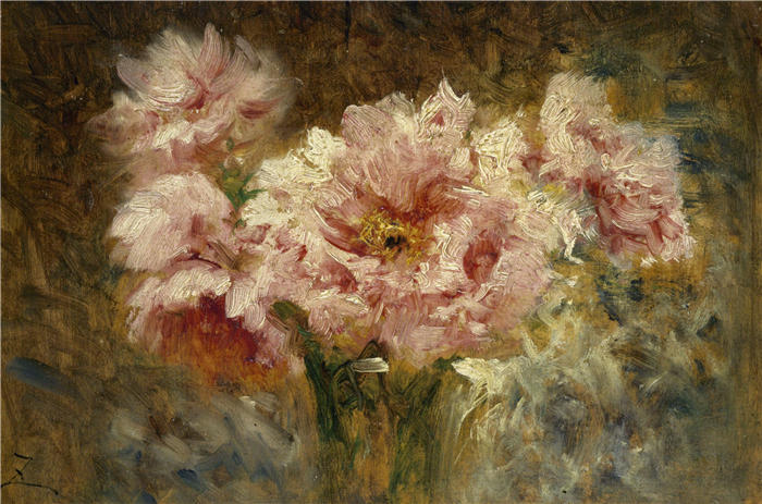 费利克斯·齐姆（Félix Ziem，法国画家）高清作品-《百合花》