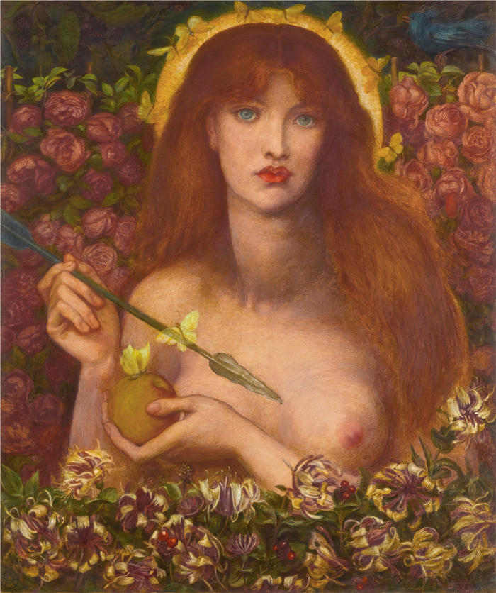 但丁·加布里埃尔·罗塞蒂(Dante Gabriel Rossetti,英国画家)作品高清下载-《维纳斯·维特科迪亚(1868年)》