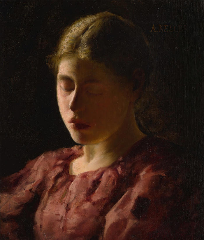 阿尔伯特·冯·凯勒（Albert von Keller，德国画家）高清作品-《忧郁》