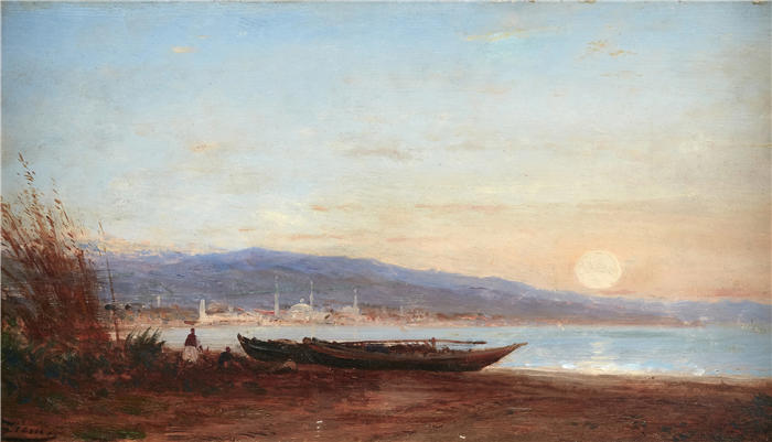 费利克斯·齐姆（Félix Ziem，法国画家）高清作品-《博斯普鲁斯海峡》