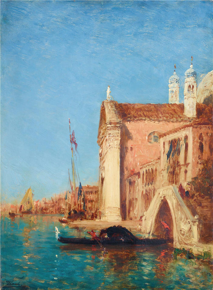 费利克斯·齐姆（Félix Ziem，法国画家）高清作品-《Chiesa Dei Gesuati，威尼斯》