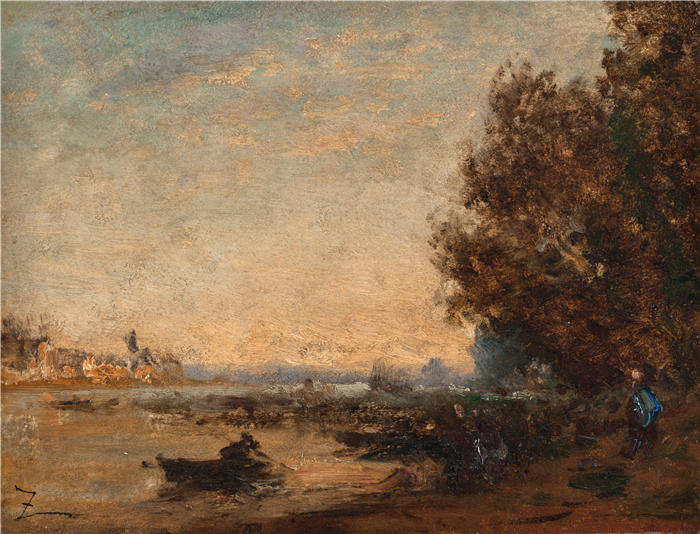 费利克斯·齐姆（Félix Ziem，法国画家）高清作品-《微粒（1850-1860）》