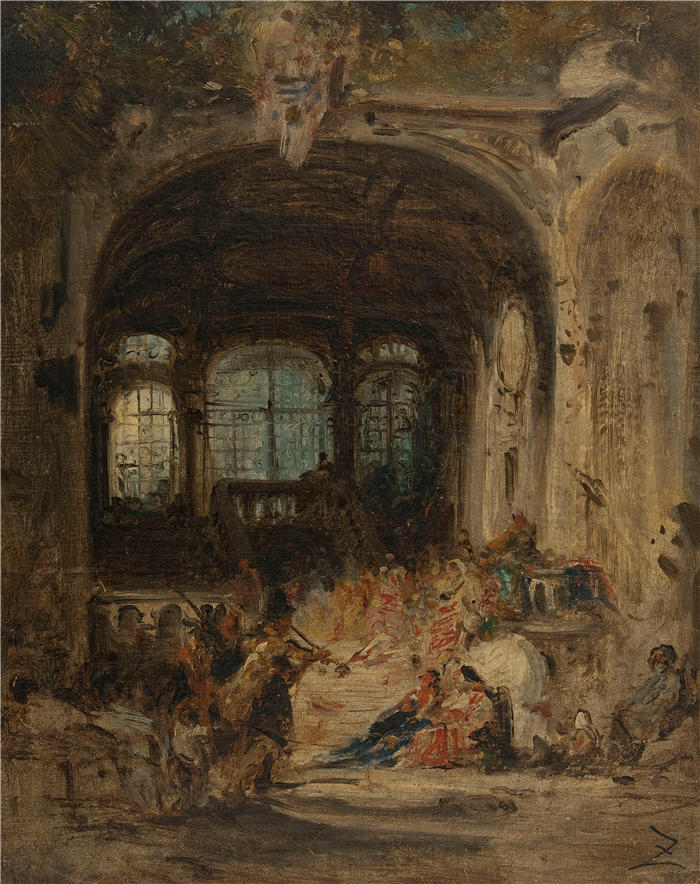 费利克斯·齐姆（Félix Ziem，法国画家）高清作品-《那不勒斯 (1847)》