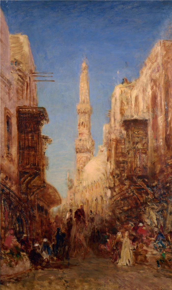 费利克斯·齐姆（Félix Ziem，法国画家）高清作品-《维尔街（1885-1890）》