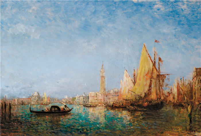 费利克斯·齐姆（Félix Ziem，法国画家）高清作品-《威尼斯总督宫》