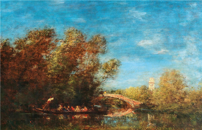 费利克斯·齐姆（Félix Ziem，法国画家）高清作品-《威尼斯花园》