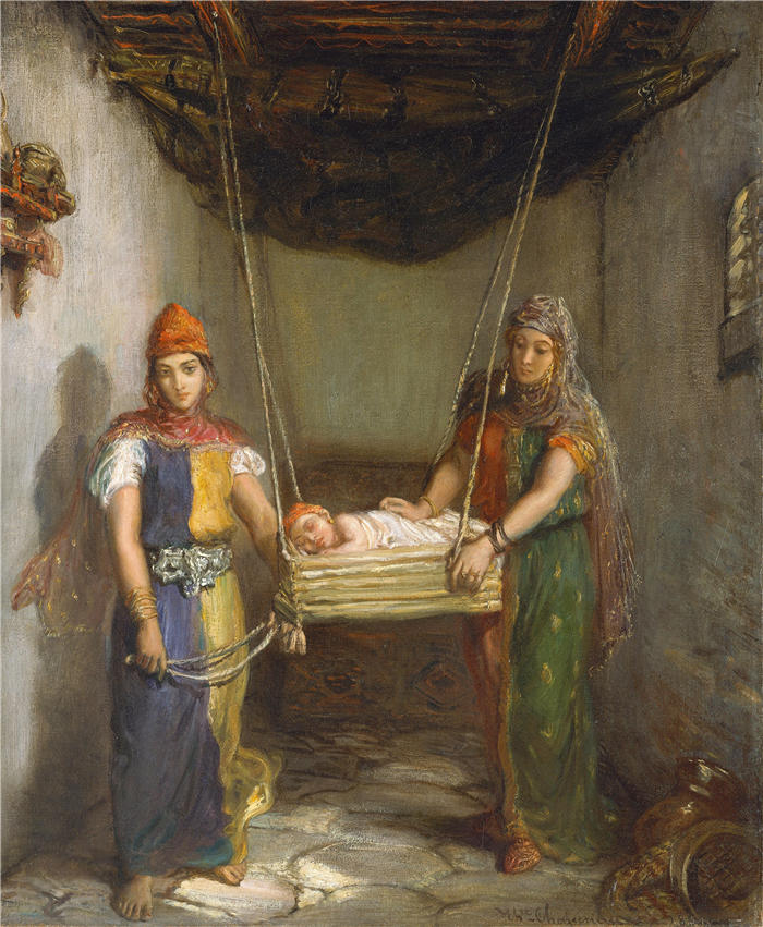 泰奥多尔·夏塞里奥（Theodore Chasseriau，法国画家）高清作品-《君士坦丁犹太区的场景（1851 年）》