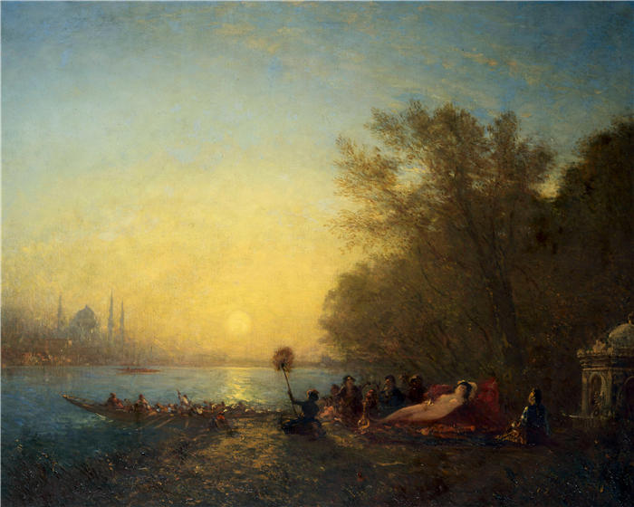 费利克斯·齐姆(Félix Ziem,法国画家)高清作品-《君士坦丁堡,苏丹娜的其余部分》