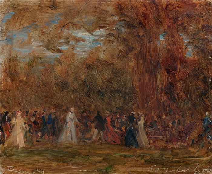 费利克斯·齐姆（Félix Ziem，法国画家）高清作品-《致巴黎安格尔特尔大使馆（1889年）》