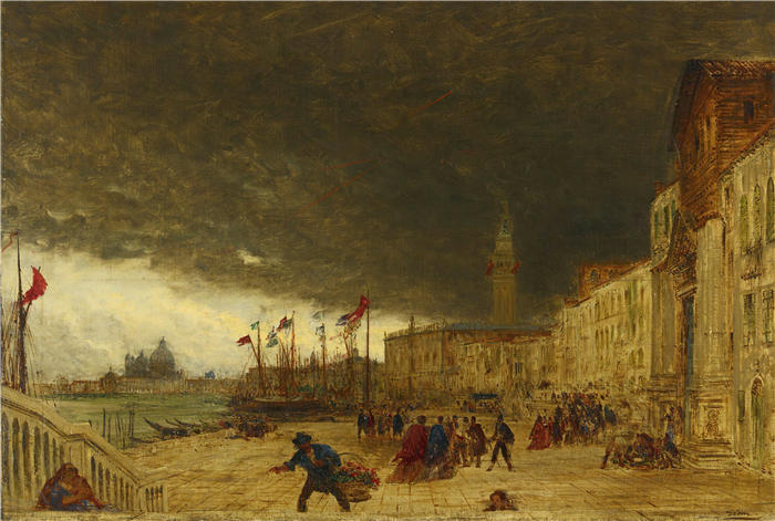 费利克斯·齐姆（Félix Ziem，法国画家）高清作品-《奴 隶 河》