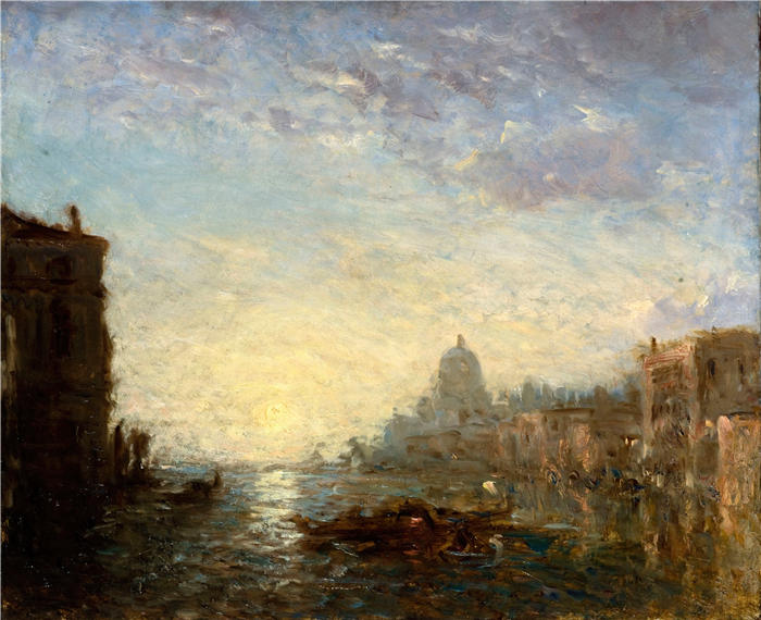费利克斯·齐姆（Félix Ziem，法国画家）高清作品-《早晨（1880-1890）》