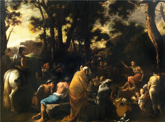 萨尔瓦多·罗萨（Salvator Rosa，意大利画家）高清作品-《施洗者圣约翰的布道》