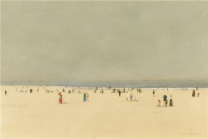 约翰·阿特金森·格里姆肖（John Atkinson Grimshaw，英国画家）高清作品-《沙海天空，夏日幻想（1892）》
